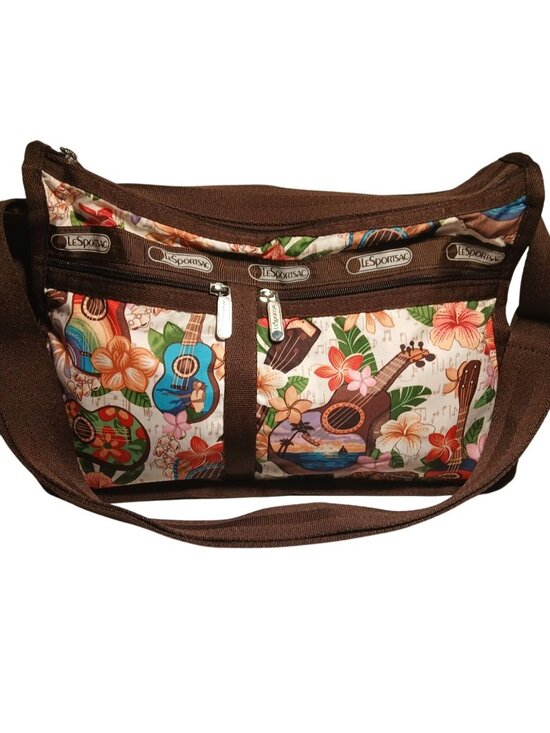Lesportsac Handbags - LeSportsac Deluxe Everyday Crossbody Bag Guitar Mele Ukulele Vacation Resort